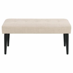 Halbankje Gloria Zwart Stalen Onderstel, Getuft 95x38x45 Cm - Beige -Emob Ontwerp zonder titel 2023 10 25T153448.387 252d