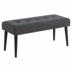 Halbankje Gloria Zwart Stalen Onderstel, Getuft 95x38x45 Cm - Antraciet -Emob Ontwerp zonder titel 2023 10 25T163328.663 0add