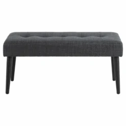 Halbankje Gloria Zwart Stalen Onderstel, Getuft 95x38x45 Cm - Antraciet -Emob Ontwerp zonder titel 2023 10 25T163432.889 1fa5