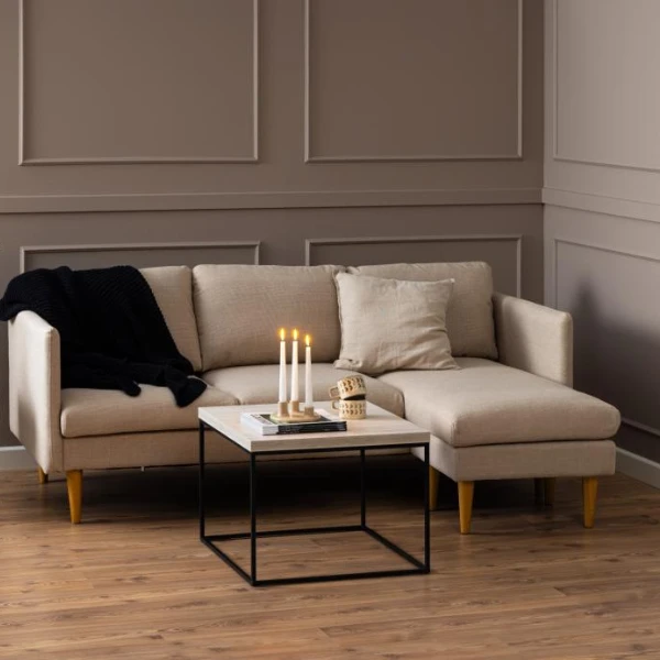 Omkeerbare Chaise 2-zits Milly Sofa, Basel Beige". 1 Omkeerbare Chaise 2-zits Milly Sofa, Basel Beige".