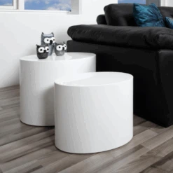Moderne Ovale Salontafelset, Hoogglans Wit, 2 Stuks - 33x48x40 Cm -Emob Ontwerp zonder titel 2023 11 15T153903.151 4ddb