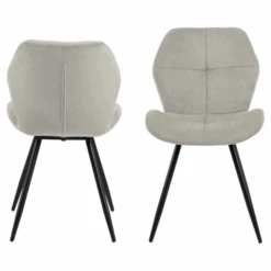 Eetkamerstoel Petri: Stof Holly Sand, Zwart Staal - Vierkant Stiksel En Rits -Emob Ontwerp zonder titel 2023 11 16T142925.582 371e