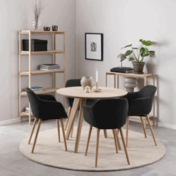 Townsville Ronde Eettafel - Wit Eikenfineer, 100x75 Cm