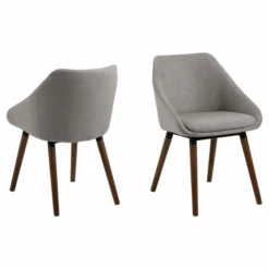 Nils Eetkamerstoel Met Armleuning: Stof Grijs, Walnoot Onderstel -Emob Ontwerp zonder titel 2023 11 22T141658.114 e2f7