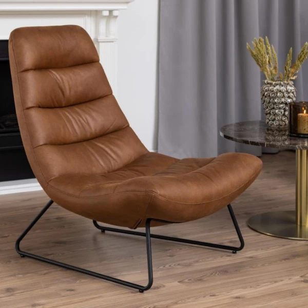 Kentucky Mix Loungestoel: Brandy 9, Slede Onderstel 1 Kentucky Mix Loungestoel: Brandy 9, Slede Onderstel