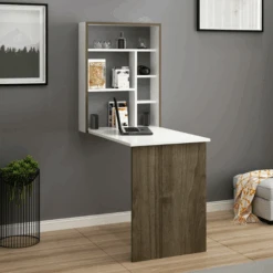 Uitklapbaar Bureau Woody - 77x75x58 Cm - Eik/wit -Emob Ontwerp zonder titel 2023 12 01T082926.737 a23e