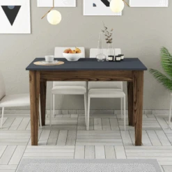 Keukentafel Woody Fashion - 110x72x75 Cm - Walnoot/antraciet -Emob Ontwerp zonder titel 2023 12 07T135940.844 27f5