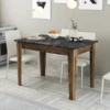 Keukentafel Woody Fashion - 110x72x75 Cm - Walnoot/marmer