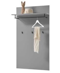 Wandkapstok Seta 3 Haken Met Hoedenplank En Roede - Hoogglans Grijs -Emob Thessa Paneel Grau Freisteller 31 874 N0 5c4a