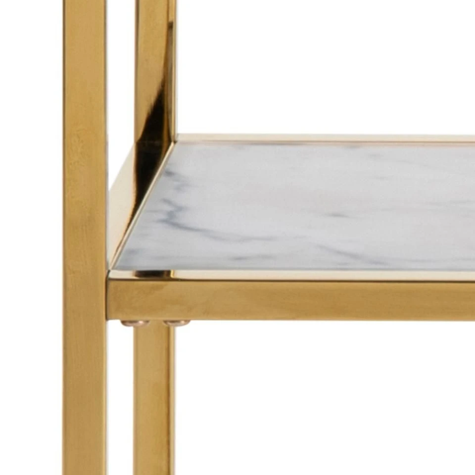 Sidetable Anika - Wit Marmer/ Goud 2 Sidetable Anika - Wit Marmer/ Goud - Afbeelding 2