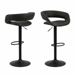 Barstoel Dusty - Antraciet/zwart