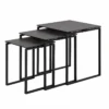Set Van 3 Bijzettafels Nicola Keramiek - Zwart