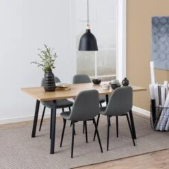 Eetkamerstoel Wilhelm Vuurvast - Lichtgrijs/zwart -Emob wilhelm 5bef