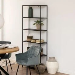 Boekenkast Nebas 69,5cm 5 Legplanken - Mat Zwart