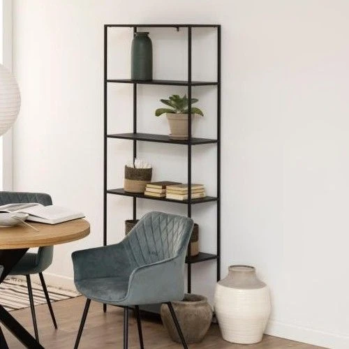 Boekenkast Nebas 69,5cm 5 Legplanken - Mat Zwart 1 Boekenkast Nebas 69,5cm 5 Legplanken - Mat Zwart